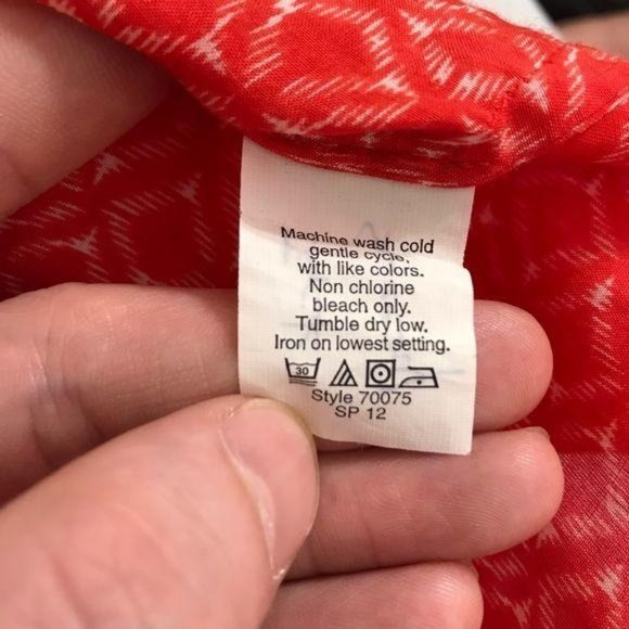 J Crew Red Coral Medium Charise Ikat Print Top - Picture 7 of 10